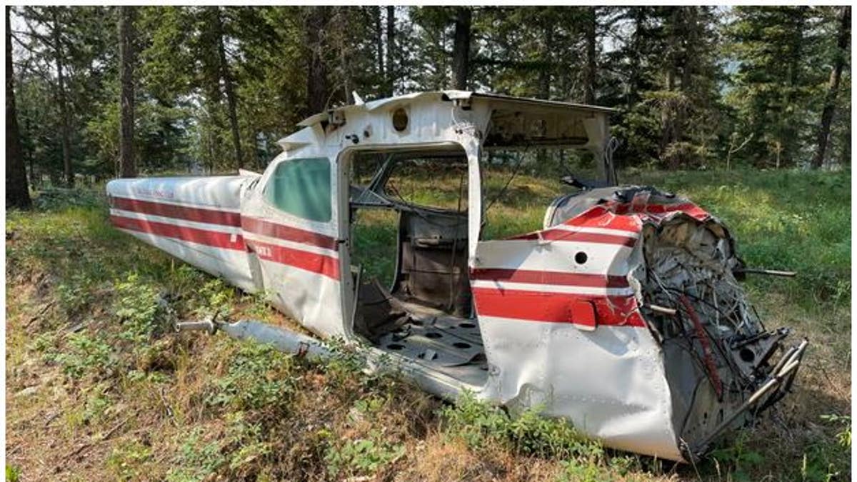 plane fuselage in plane-crash training site